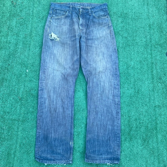 Vintage Levi distressed 515 boot cut size 33 x 34 - Picture 6 of 8